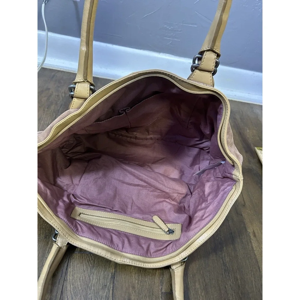 Sundance Women's Hobo Suede Purse With Shoulder Straps Pinkish Beige Colorway